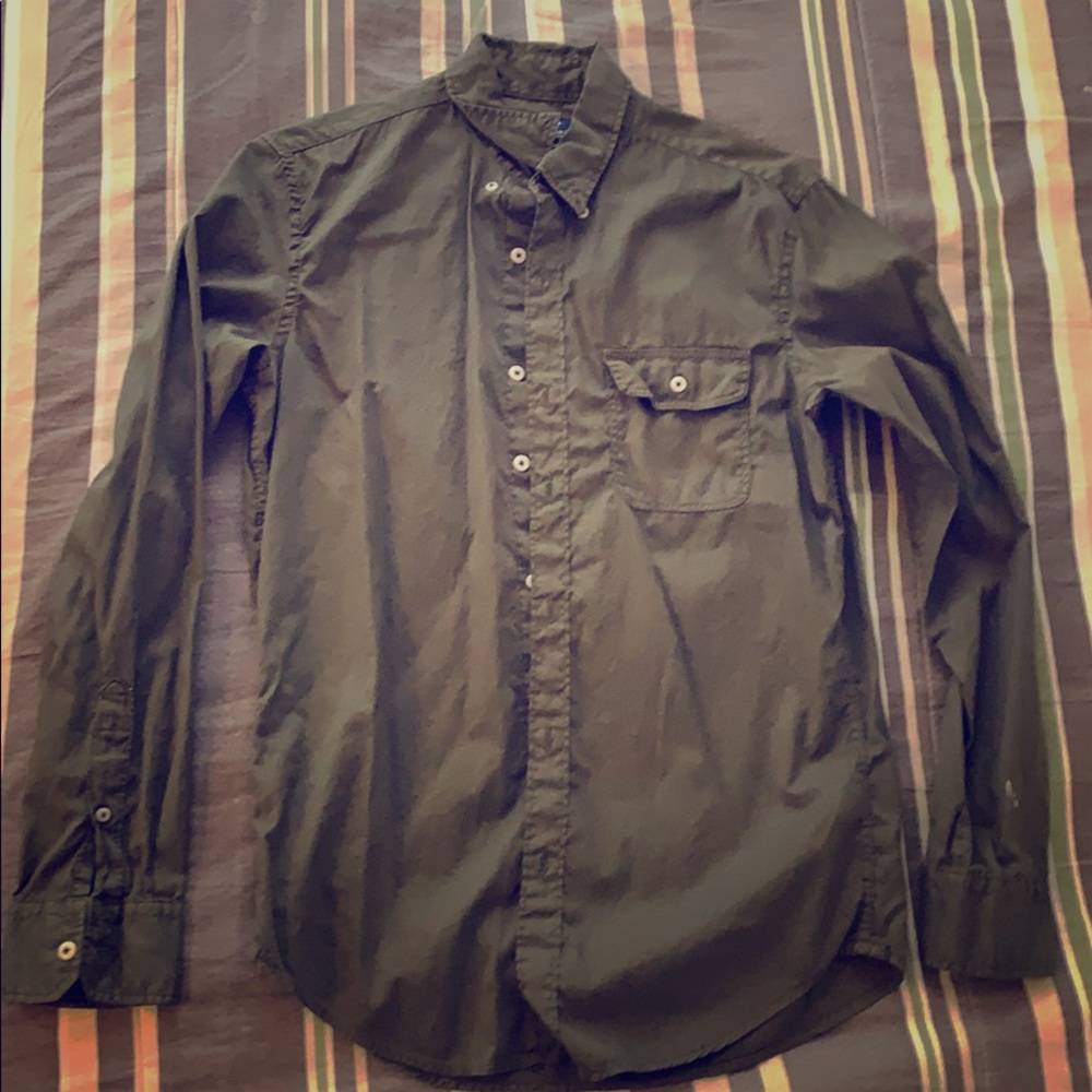 Green Button Down